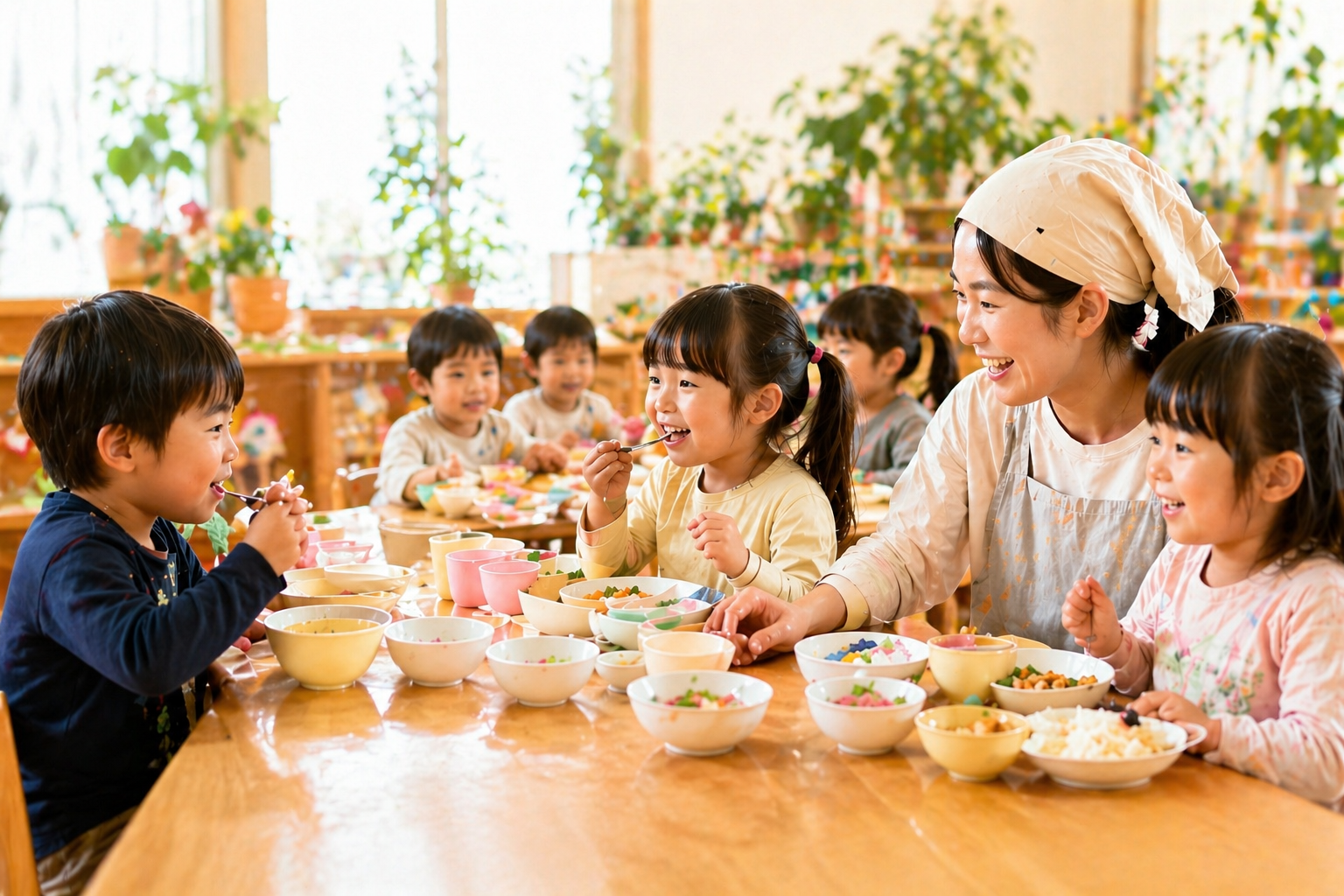 手作り給食の様子
